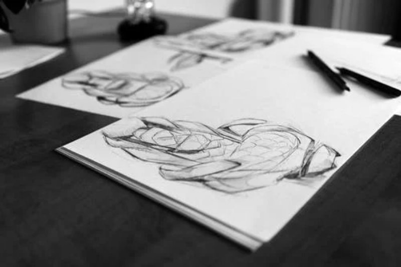 Zeichnen mit Graphitpapier