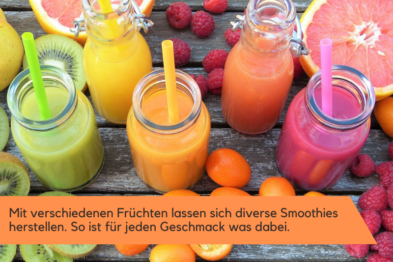 Smoothies mit frischem Obst wurden hergestellt