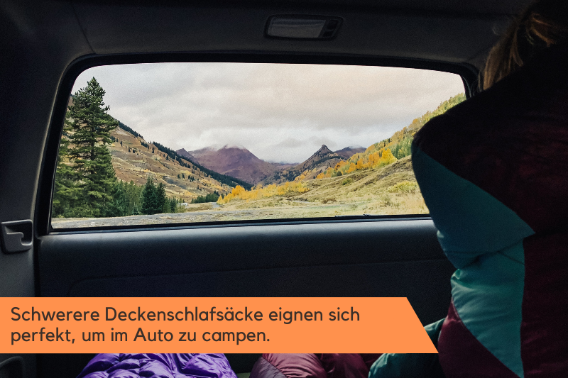 Schlafsack beim Autocampen benutzen