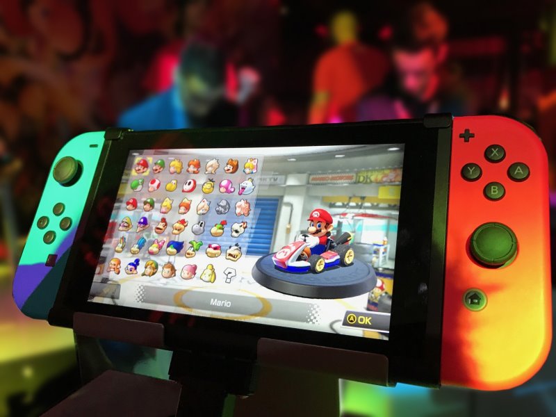 Charakterauswahl Mario Kart auf der Nintendo Switch