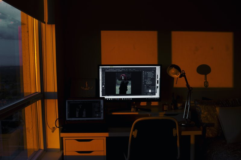 Auflösung eines WQHD-Monitors Monitor mit einem Bildbearbeitungsprogramm