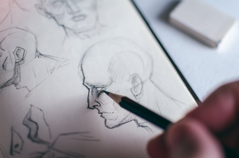 Zeichnung mit Voll-Graphitstift Zeichnungen mit Voll-Graphitstiften
