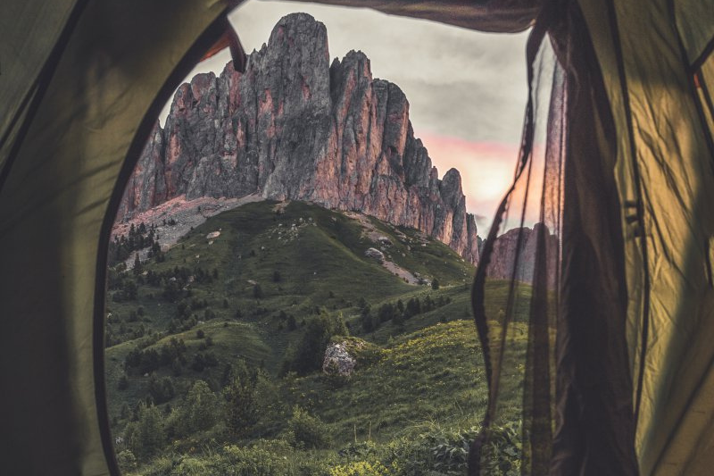 Blick aus Wurfzelt