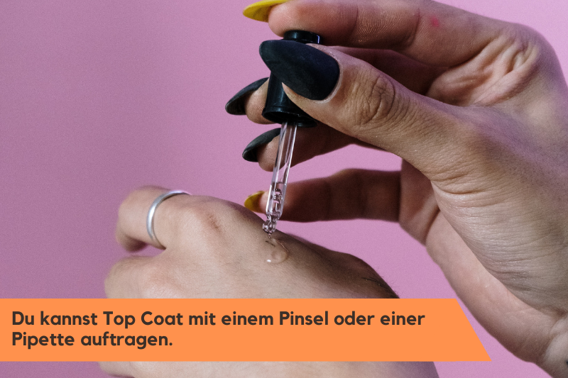 Top Coat auf Hand aufgetragen