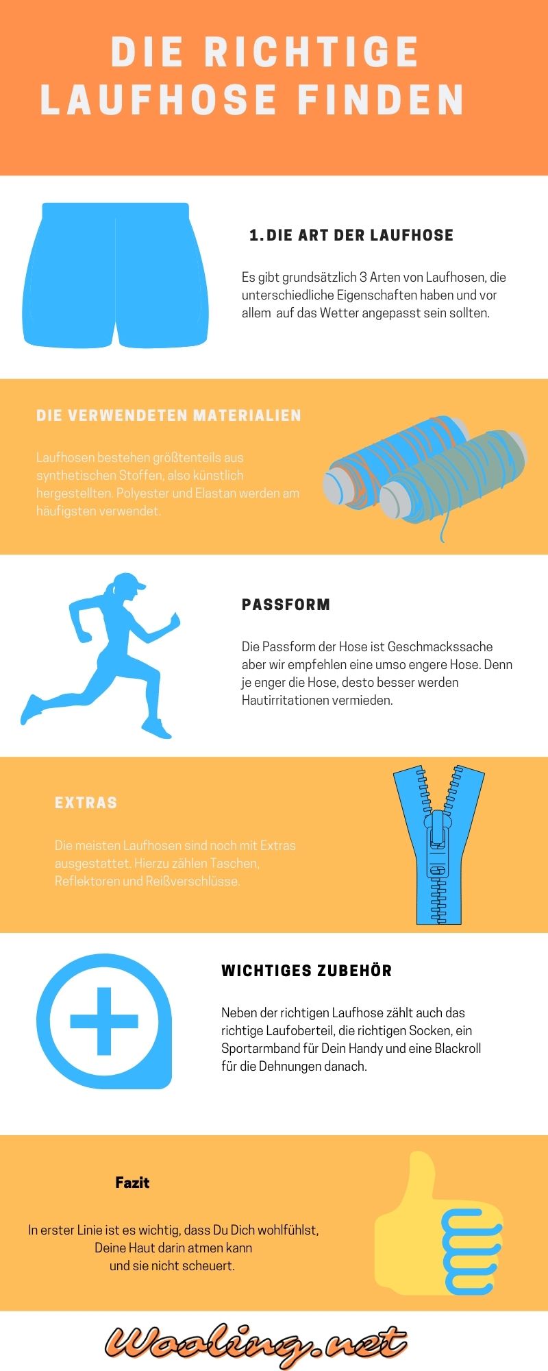 Infografik zur richtigen Laufhose 