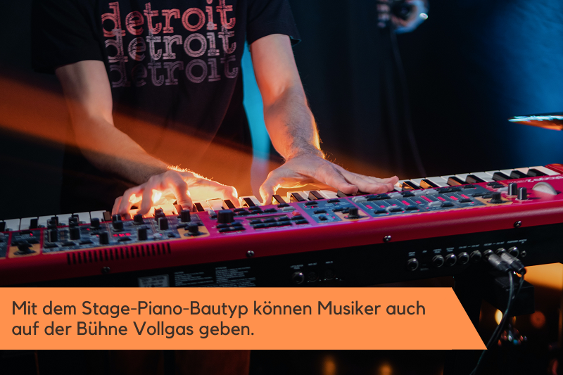 Ein E-Piano welches auf der Bühne benutzt wird.